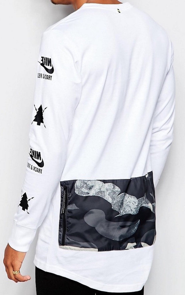 Men's Nike T-Shirt NT/F Long Sleeve 694140 100 White/Black