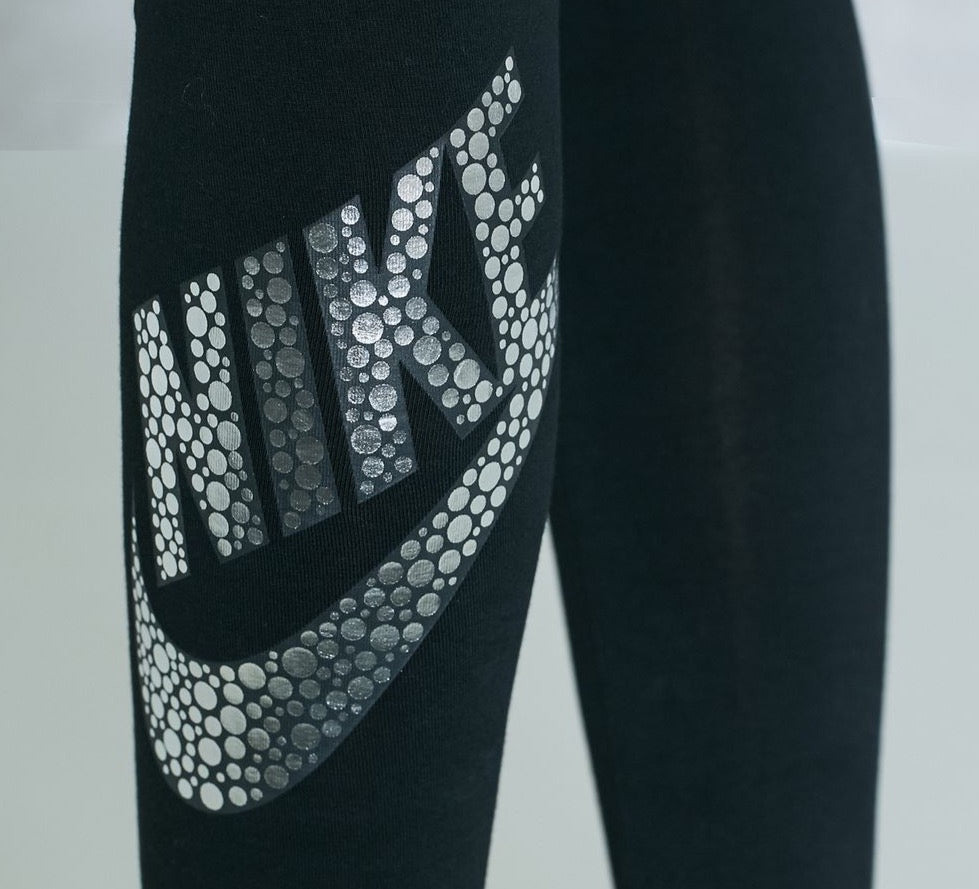 Women's Nike Sports Wear Leggings "Leg A See" Black/Silver 806231 010
