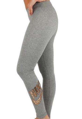 Women's Nike Sports Wear Leggings "Leg A See" Grey/Black/Bronze 806231 091