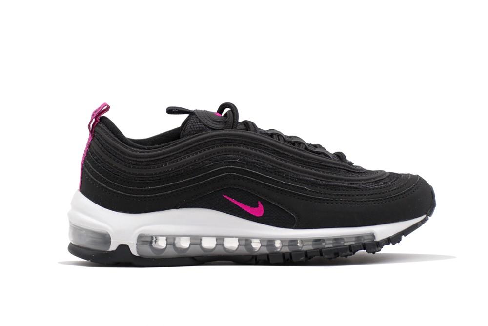 Grade School Youth Size Nike Air Max 97 Suede Black/Pink 921523 001