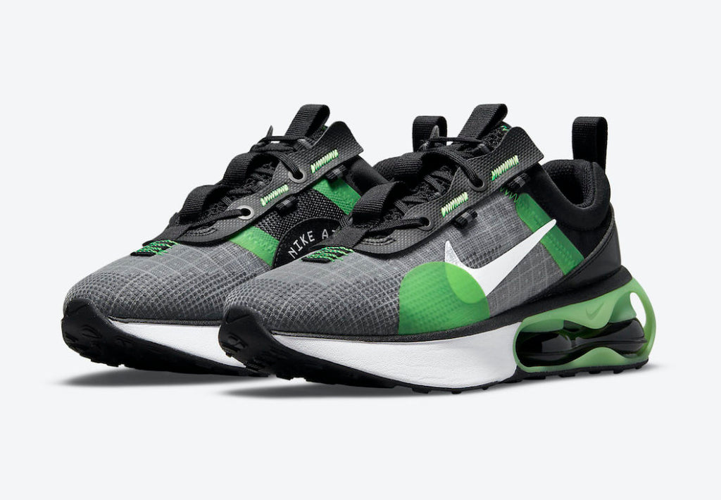 Grade School Youth Size Nike Air Max 2021 'Black Green Strike' DA3199 004