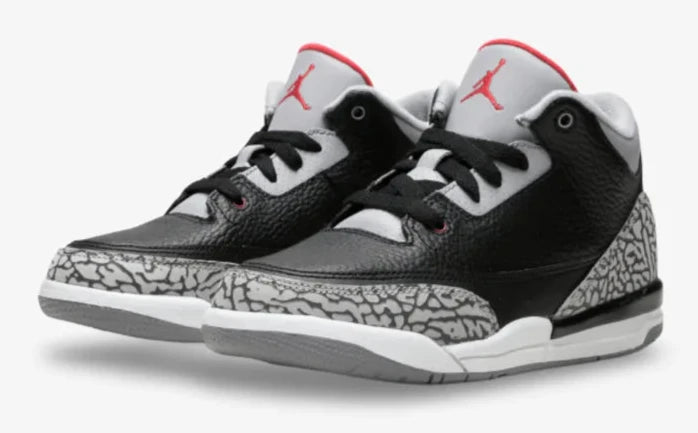 Pre Order Preschool Size Nike Air Jordan Retro 3 OG 'Black Cement' 2024 DM0966 010