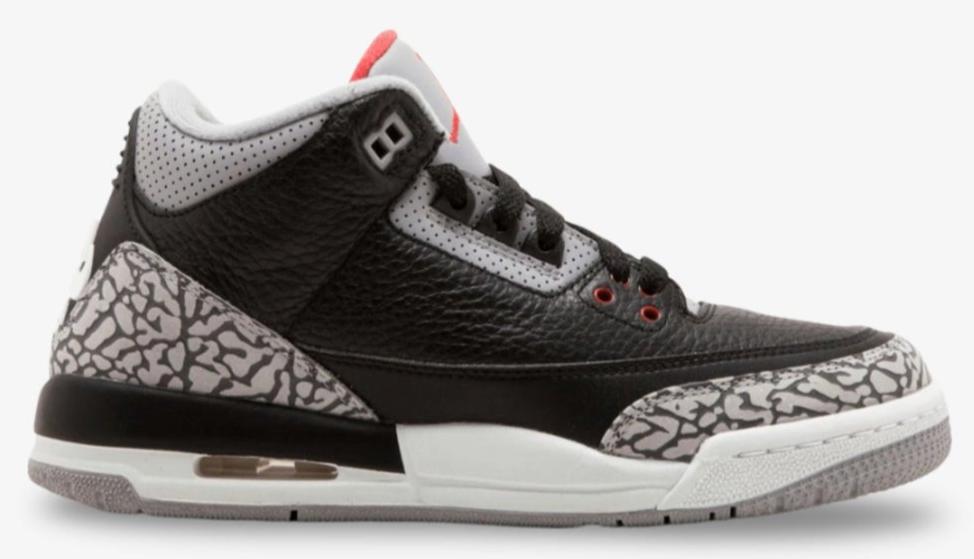 Pre Order Grade School Youth Size Nike Air Jordan Retro 3 OG 'Black Cement' 2024 DM0967 010