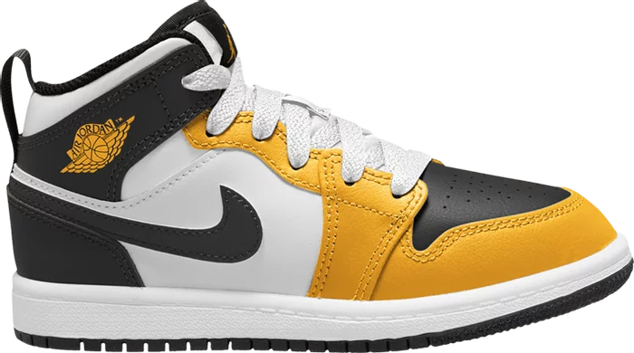 Preschool Size Nike Air Jordan Retro 1 Mid 'Yellow Ochre' DQ8424 701