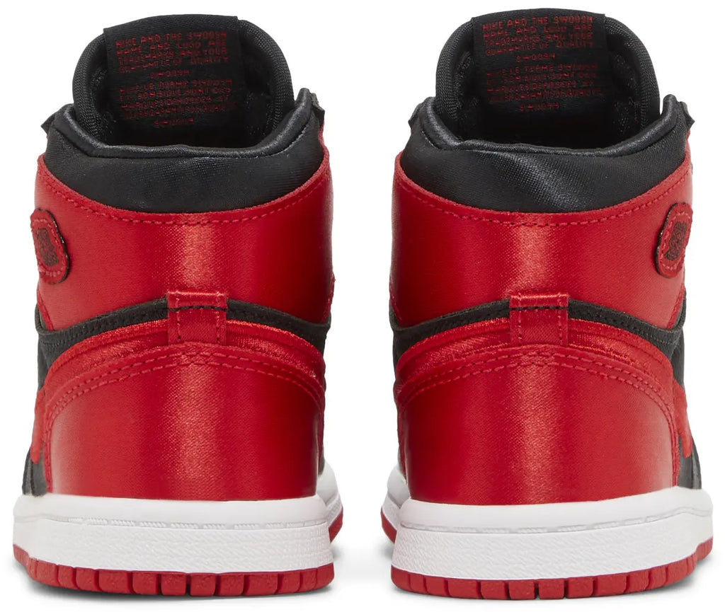 Preschool Size Nike Air Jordan Retro 1 High OG 'Satin Bred' 2023 FD5304 061