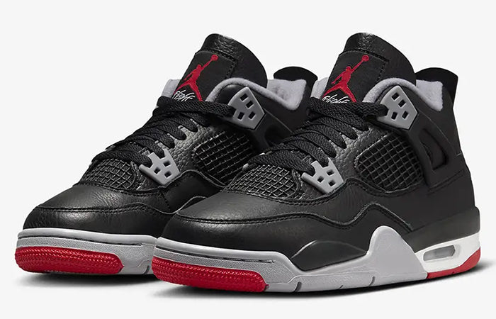 Grade School Youth Size Nike Air Jordan Retro 4 'Bred Reimagined' FQ8213 006