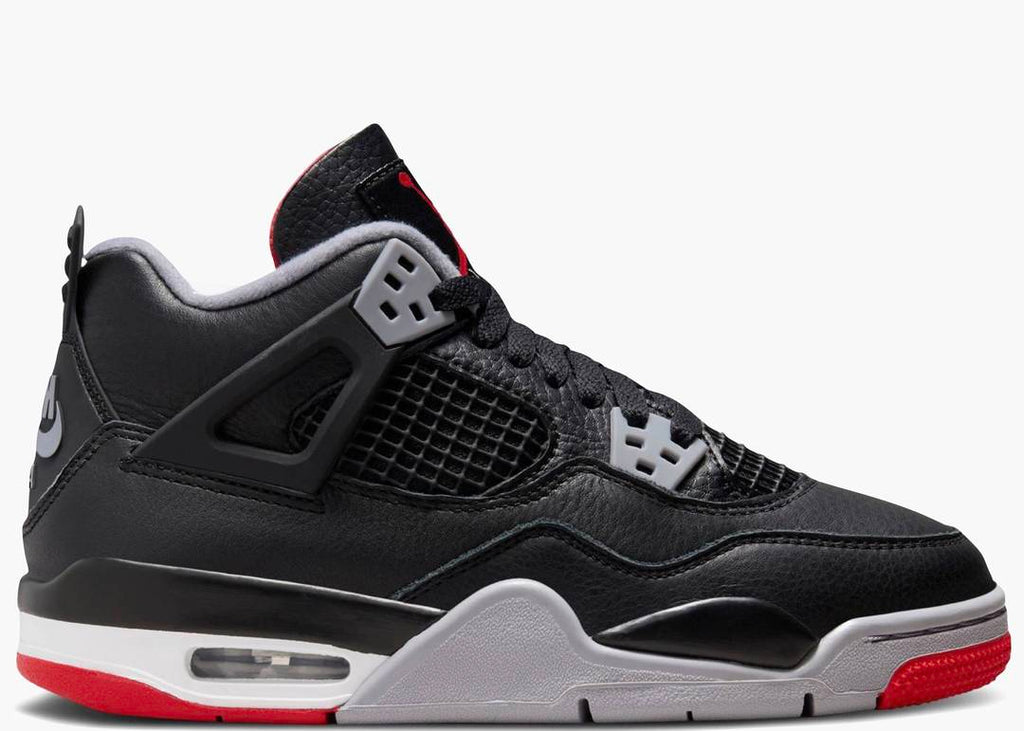 Grade School Youth Size Nike Air Jordan Retro 4 'Bred Reimagined' FQ8213 006