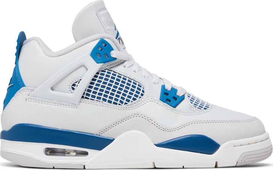 Grade School Youth Size Nike Air Jordan Retro 4 'Military Blue' 2024 HF4281 141