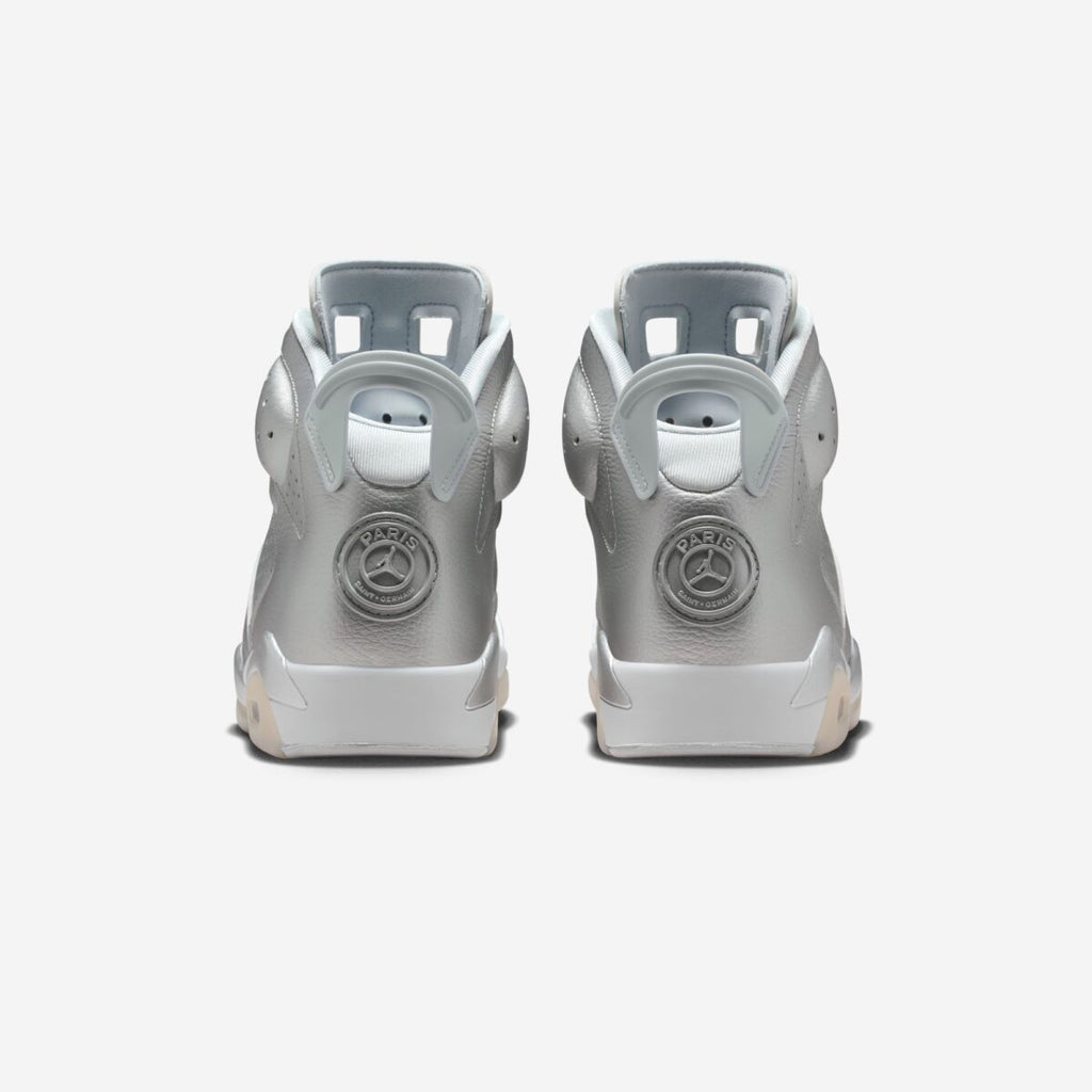 Pre Order Men's Nike Air Jordan Retro 6 X PSG 'Metallic Silver' IQ5135 001