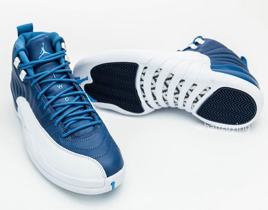 Grade School Youth Size Nike Air Jordan Retro 12 "Indigo Stone Blue" DB5595 404