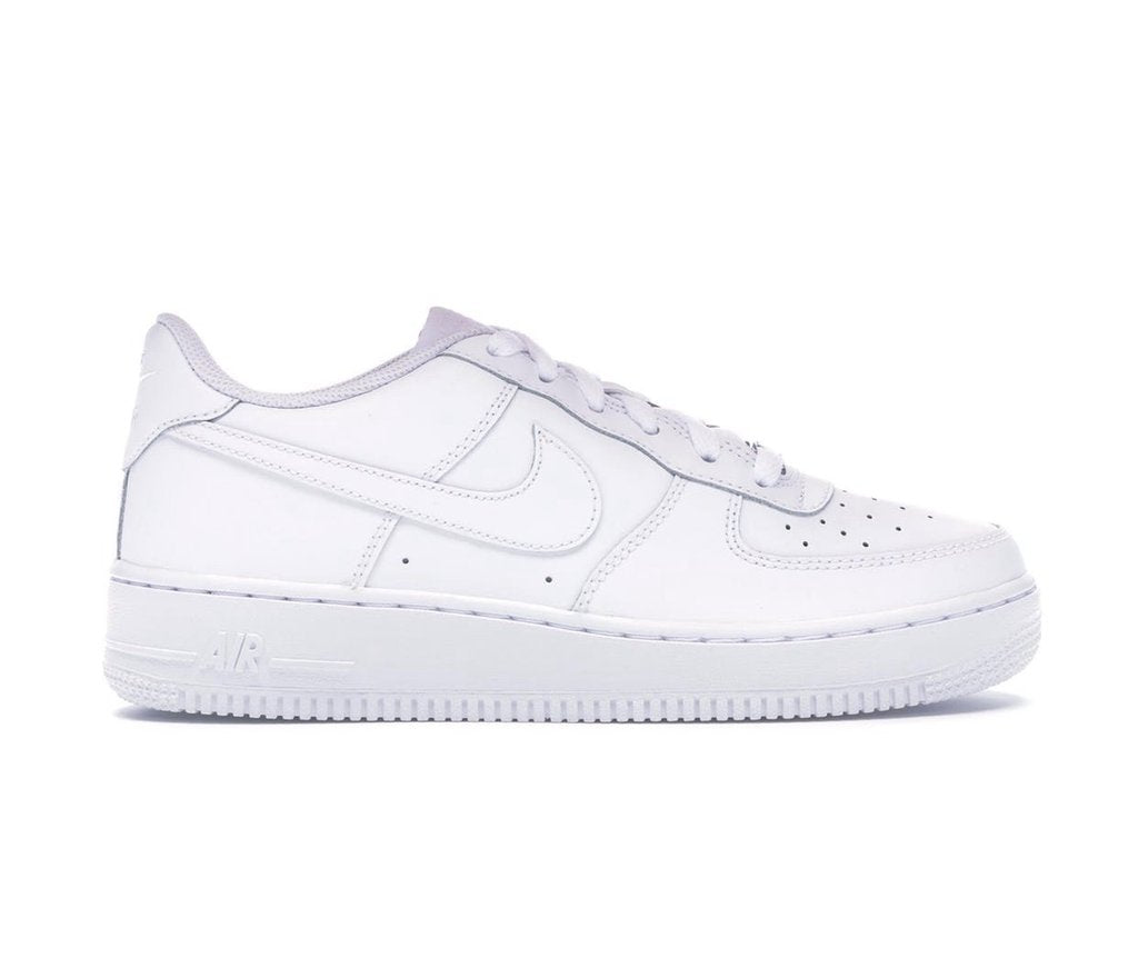 Grade School Youth Size Nike Air Force 1 Low "Triple White" 314192 117