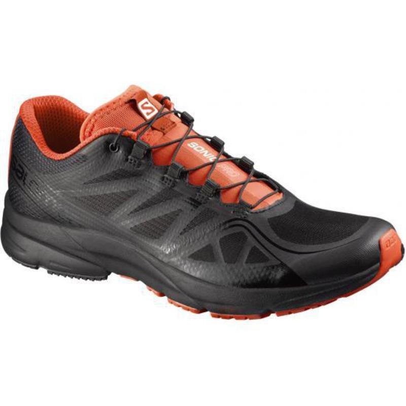 Men's Salomon Sonic Pro Athletic Running Sneakers 379230 Black/Tomato red