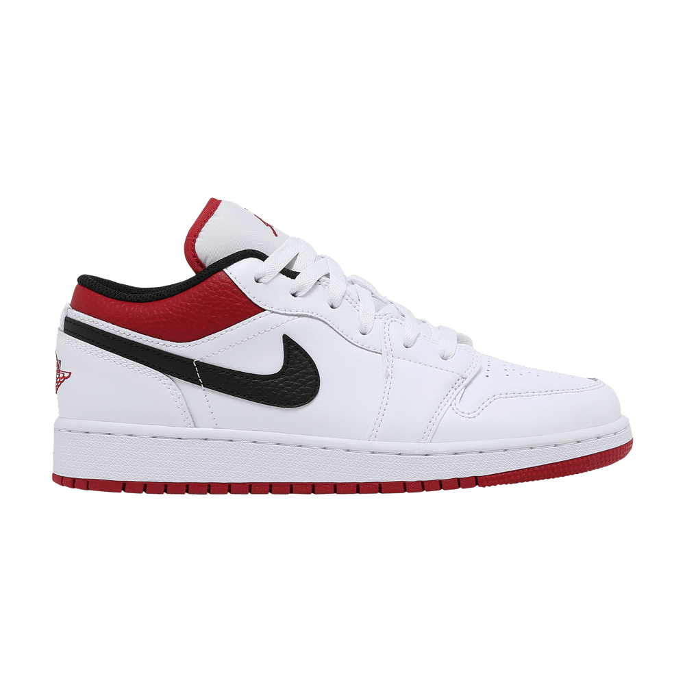 Grade School Youth Size Nike Air Jordan Retro 1 Low 'White Gym Red' 553560 118