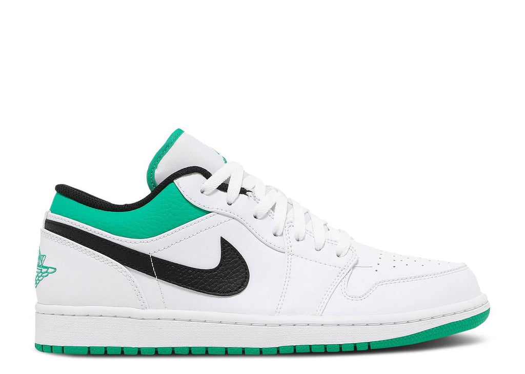 Grade School Youth Sizes Nike Air Jordan Retro 1 Low 'White Lucky Green' 553560 129