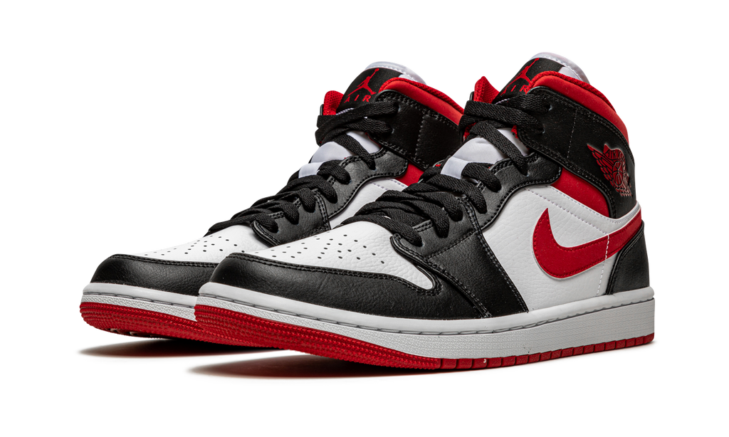 Mens Nike Air Jordan Retro 1 Mid 'Black Gym Red' 554724 122