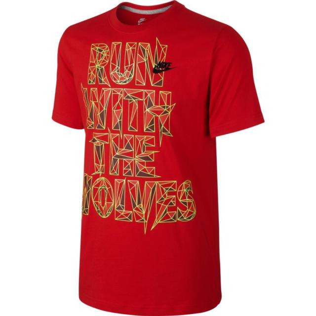 Men's Nike T-Shirt "Run With The Wolves" Short Sleeve 633042 650
