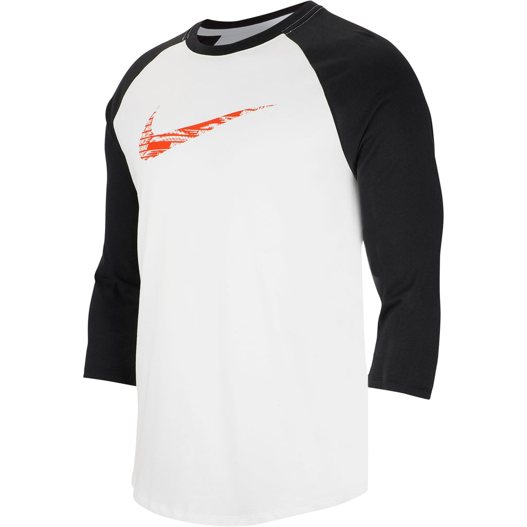 Mens Nike Dry Swoosh 3/4 Sleeve Raglan T-Shirt CI7509 100