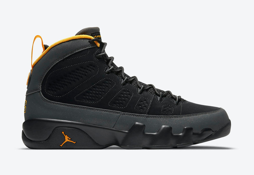 Grade School Youth Size Nike Air Jordan Retro 9 'Dark Charcoal' 302359 070