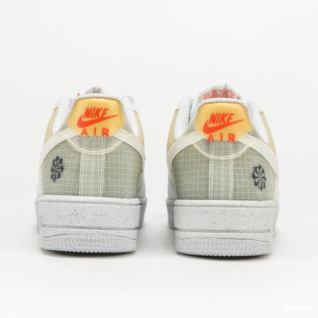 Grade School Youth Size Nike Air Force 1 Crater 'Move To Zero - White Orange' DH4339 100