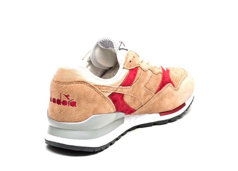 Men's Diadora Intrepid Premium Athletic Fashion Casual Sneakers 501 170957 01 25061 Beige/Red