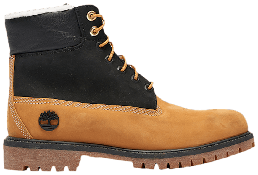 Grade School Youth Size Timberland 6 Inch Premium Shearling Boot 'Wheat Black' TB0A2MZY 231